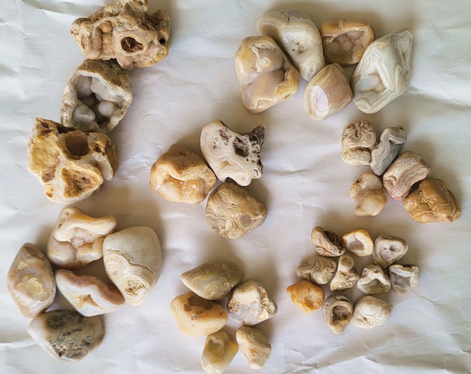 Mississippi Agate Sets: Raw & Tumbled Semi-Precious Stones