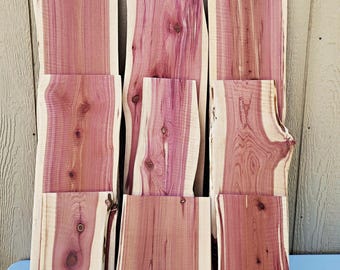 Live Edge Red Cedar Planks, Multiple Lengths and Widths Available - Free US Shipping