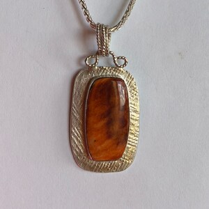 Orange Spiny Oyster Shell & Textured Silver Pendant