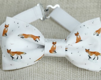 funny Fox art Pre-Tied Bow Tie Adjustable Bowties for Mens & Boys