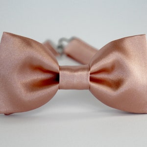 Rose gold satin bow tie, mens bow tie, wedding bow tie, grooms, groomsmen bow tie, ring bearer bow tie, ringboy bowtie, boys bow tie