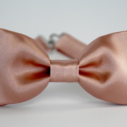 mens rose gold vest and bow tie