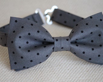 Charcoal Dark Grey fine striped Cotton Premium Quality Bow Tie Pre-Tied BV68 Charcoal Dark Grey fine striped Cotton Premium Quality Bow Tie Pre-Tied BV68