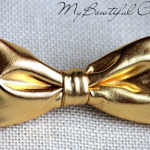 Gold bow tie, golden metalic bow tie, wedding bow tie, groomsmen bow tie, ring boy bow tie, ring bearer bow tie