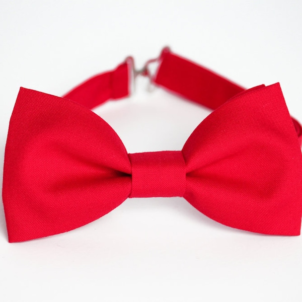 Red bow tie for boy, Red Mens bow tie, red wedding bow tie, groomsmen bow tie, groom bow tie, ring bearer bow tie, kids bow tie