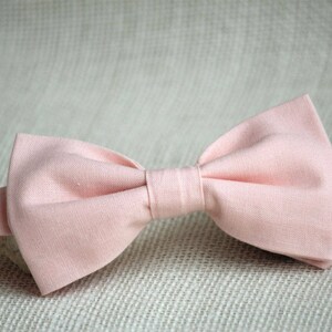 Blush Pink Bow Tie, Boys Bow Ties, Men's Bow tie, blush pink wedding accessory, light pink bow tie, ring bearer bow tie, grooms bow tie image 2