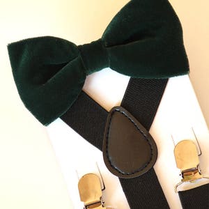 Bow tie and suspenders set for men, boys, Christmas bow tie and suspenders, green velvet bow tie, boy&#39;s bow tie, kid&#39;s suspenders, toddler