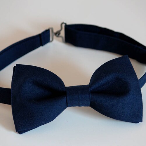 Navy Blue Bow Tie Mens Bow Tie Wedding Bow Tie Groomsmen - Etsy