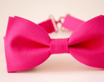 Hot pink bow tie, Necktie, Fuchsia bow tie, Wedding bow tie, Prom bright pink bow tie, groomsmen bow tie, ring bearer bow tie