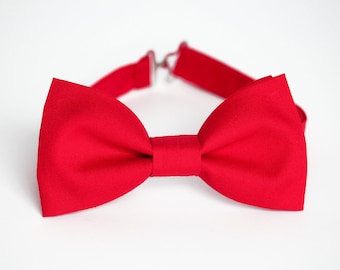 Red bow tie for boy, Red Mens bow tie, red wedding bow tie, groomsmen bow tie, groom bow tie, ring bearer bow tie, kids bow tie