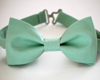 Dusty mint bow tie, men's wedding bow tie, groom bow tie, groomsmen bow tie, ringbearer bow tie, ringboy bow tie, mint blue bow tie boys