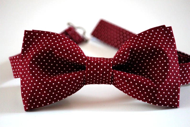 Burgundy Bow Tie Men's Bow Tie Wedding Bow Tie Maroon Etsy