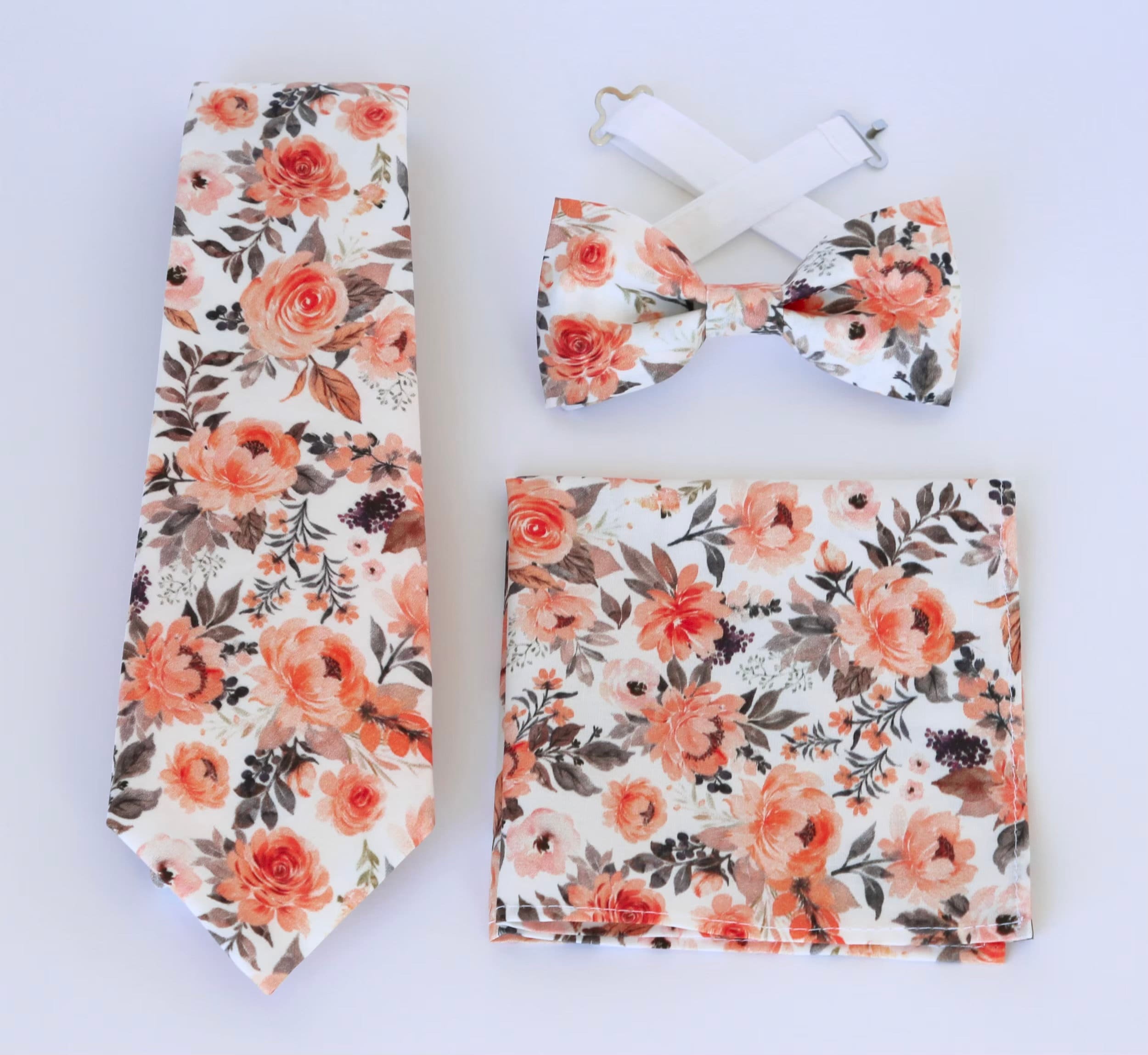 peach floral ties