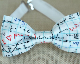 Math bow tie, math teacher bowtie, mathematics bow tie, boys math bow tie, teacher gift, graduation gift