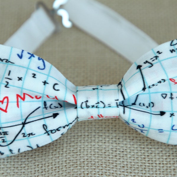 Math bow tie, math teacher bowtie, mathematics bow tie, boys math bow tie, teacher gift, graduation gift