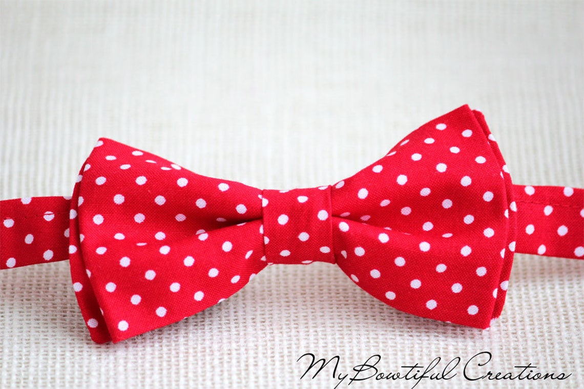 Red Polka Dot Bow Tie Boys Bow Tie Red Polka Dot Bowtie for Etsy