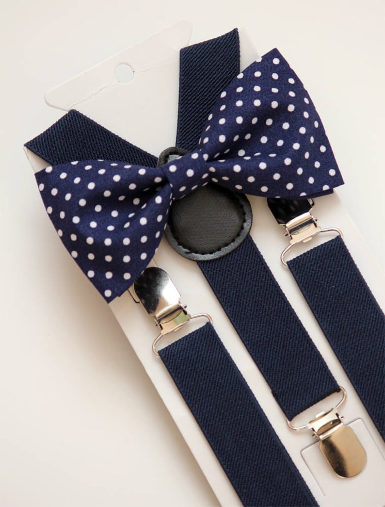 Navy Bow Tie and Suspenders Boy's Navy Suspenders and Bow Etsy