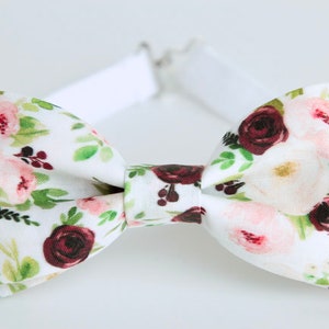 Rustic burgundy blush floral bow tie, mens wedding floral bow tie, boys kids ringboys bow tie, grooms floral bow tie, deep wine roses