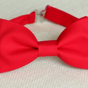 Red bow tie for boy, Red Mens bow tie, red wedding bow tie, groomsmen bow tie, groom bow tie, ring bearer bow tie, kids bow tie image 3