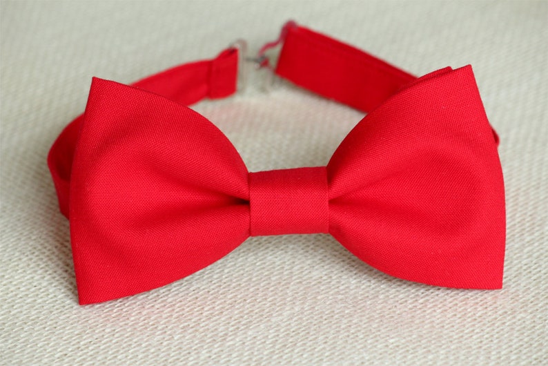 Red Bow Tie for Boy Red Mens Bow Tie Red Wedding Bow Tie | Etsy