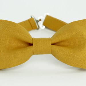 Mustard linen bow tie, fall pictures, mens bow tie, kids, boys bow tie, yellow linen bow tie, mustard yelow bowtie, rustic, ring boy bow tie