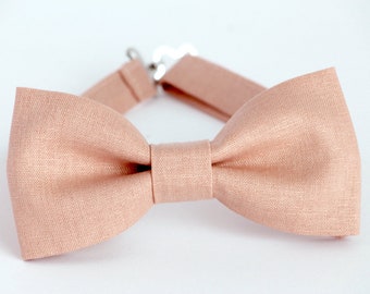 Dusty rose bow tie, pale rose linen bowtie, dusty pink wedding bow tie, grooms bow tie, boys bow tie, mens bow tie, rose quartz bow tie