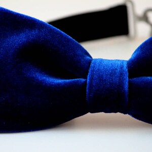 Royal blue velvet bow tie, men's wedding bow tie, groomsmen bow tie, ringbearer bow tie, boy's bow tie, kids bow tie, Christmas bow tie image 2