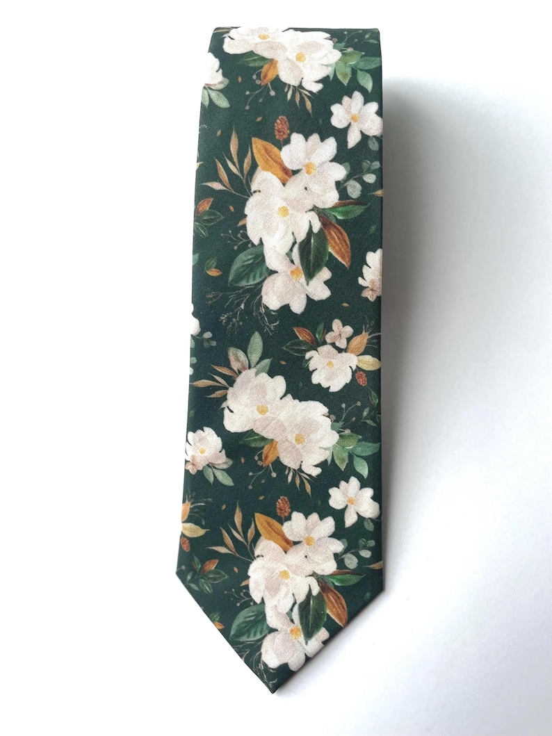 Emerald Green Floral Tie
