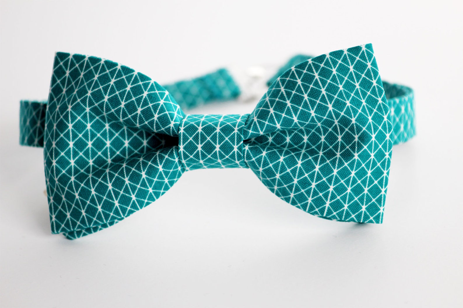 Teal Bow Tie Mens Bow Tie Teal White Bow Tie Tringles Bow Etsy