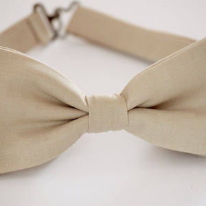 Champagne bow tie, tan bow tie, mens bow tie, groom bow tie, groomsmen bow tie,wedding bow tie, ring bearer bow tie, boys bow tie, beige tie image 1