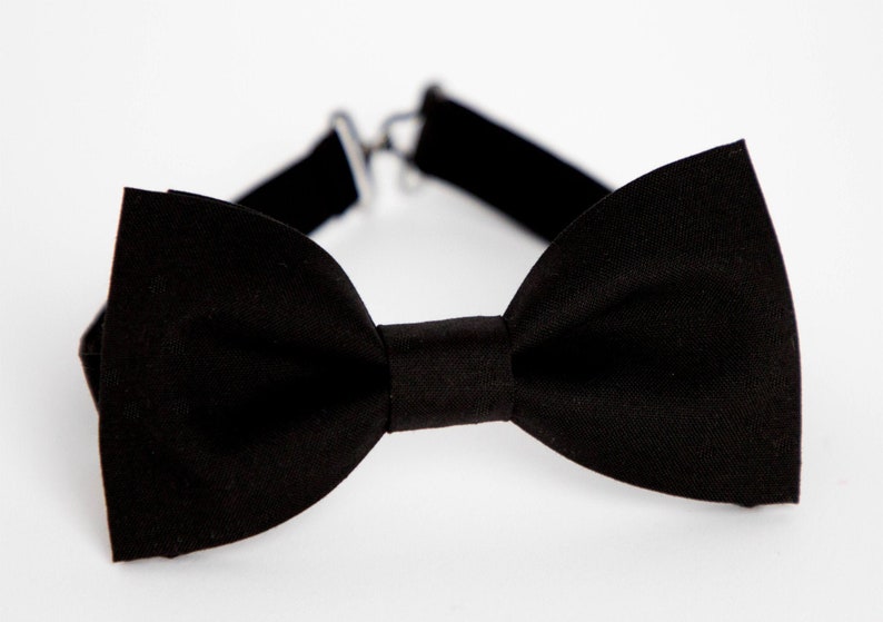 Black Bow Tie Mens Solid Black Bowtie Black Cotton Bow Tie Etsy