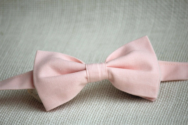 Blush Pink Bow Tie, Boys Bow Ties, Men's Bow tie, blush pink wedding accessory, light pink bow tie, ring bearer bow tie, grooms bow tie image 2