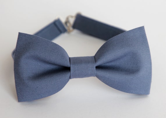 Slate Blue Bow Tie Dusty Blue Wedding Bow Tie Grooms Ring - Etsy