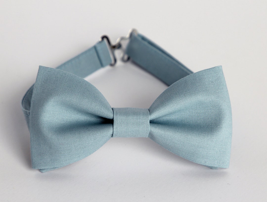 Dusty Blue Bow Tie Fog Blue Bowtie Wedding Bow Tie Smoky - Etsy