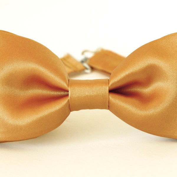 Yellow gold satin bow tie, mustard silky bow tie, mens boys bow tie, wedding bow tie, groom groomsmen bowtie, ringboy yellow gold bow tie