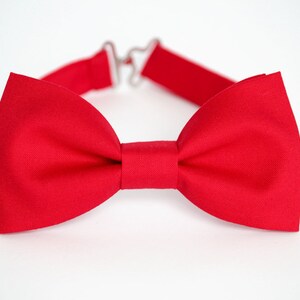 Red bow tie for boy, Red Mens bow tie, red wedding bow tie, groomsmen bow tie, groom bow tie, ring bearer bow tie, kids bow tie image 2