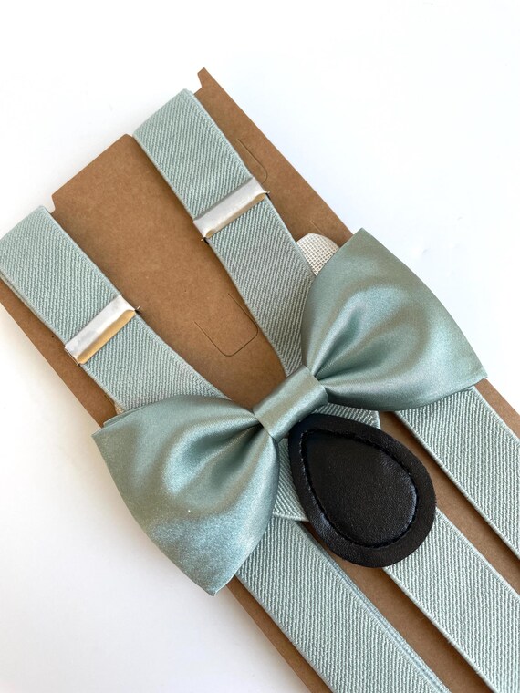 Sage Striped Satin Kids Bow Tie Sage Striped Satin Kids Bow Tie