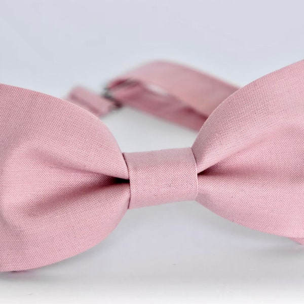 Blush pink bow tie, dusty pink bow tie necktie, wedding bow tie, pocket square, boys bowtie, grooms bow tie, ring bearer pink bow tie