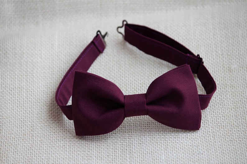 Eggplant Mens Bow Tie Burgundy Bow Tie Purple Bow Tie Etsy