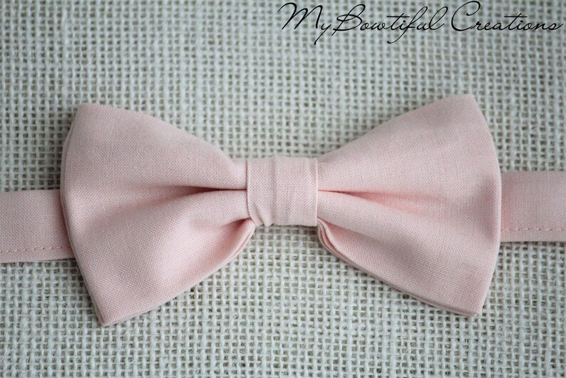 Blush Pink Bow Tie, Boys Bow Ties, Men's Bow tie, blush pink wedding accessory, light pink bow tie, ring bearer bow tie, grooms bow tie image 4