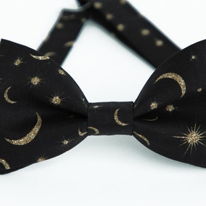 Stars Moon bow tie, constellation bow tie, galaxy bow tie, black night sky bowtie, gift for him, boys bow tie, mens bow tie