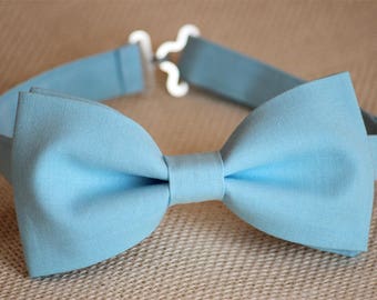 Blue bow tie, men's wedding bow tie, ring bearer bow tie, groom bowtie, groomsmen bow tie, boys bow tie, kids bow tie, blue pocket square