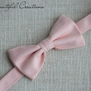 Blush Pink Bow Tie, Boys Bow Ties, Men's Bow tie, blush pink wedding accessory, light pink bow tie, ring bearer bow tie, grooms bow tie image 5