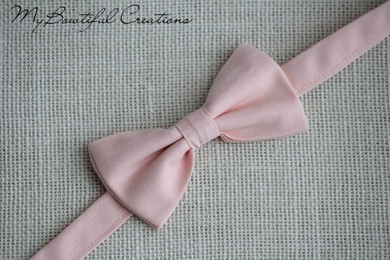 Blush Pink Bow Tie, Boys Bow Ties, Men's Bow tie, blush pink wedding accessory, light pink bow tie, ring bearer bow tie, grooms bow tie image 5