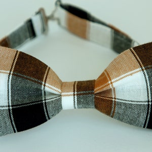 Brown black plaid bow tie, mens plaid bowtie, fall bow tie, gift for him, boys kids bow tie, Thanksgiving bow tie, autumn bow tie