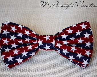 4th of July Bow tie, Patriotic bow tie, stars bow tie, mens bow tie, boys bowties, Independence day bow tie