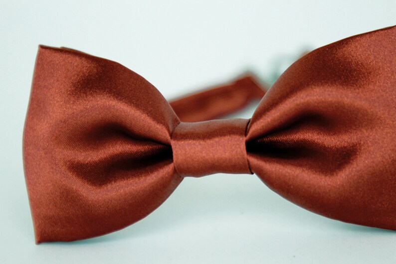 Cinnamon Satin Bow Tie Mens Wedding Bow Tie Copper Bowtie Etsy