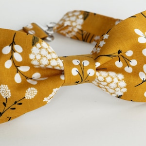 Mustard floral bow tie, fall family shoot bow tie, mens bow tie, boys bow tie, yellow bow tie, kids bow tie, wedding bowtie, ringboy bow tie