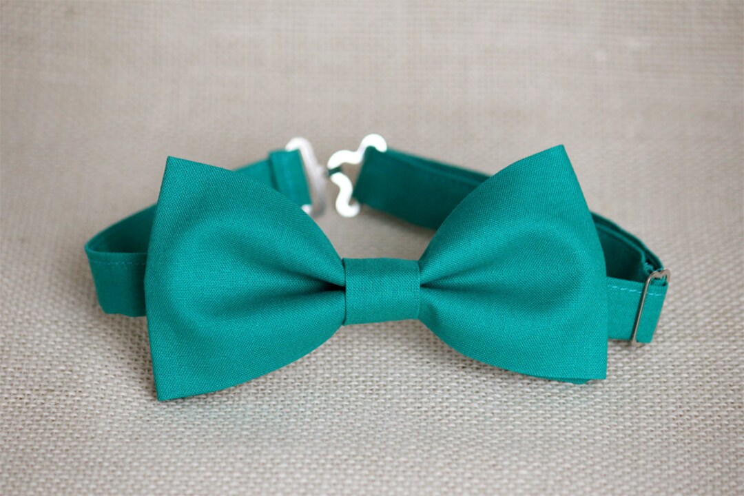 Peacock Mens Bow Tie, Dark Teal Bow Tie, Boys Peacock Blue Bow Tie