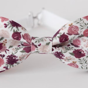 Burgundy flowers bow tie, burgundy floral bow tie, mens wedding bow tie, mauve floral bow tie, kids boys bow tie, ringboy bowtie,ring bearer